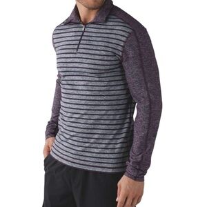 Lululemon | Men’s Surge Warm 1/2 Zip Striped Running Top Size Large